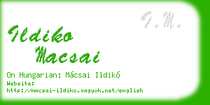 ildiko macsai business card